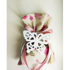 Πουγκί Floral με Πεταλούδα.
